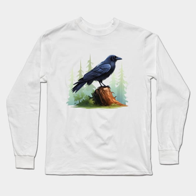 Raven Forest Long Sleeve T-Shirt by zooleisurelife